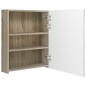 vidaXL LED-Bad-Spiegelschrank Weiß und Eichen-Optik 50x14x60 cm vidaXL LED-Bad-Spiegelschrank Weiß und Eichen-Optik 50x14x60 cm