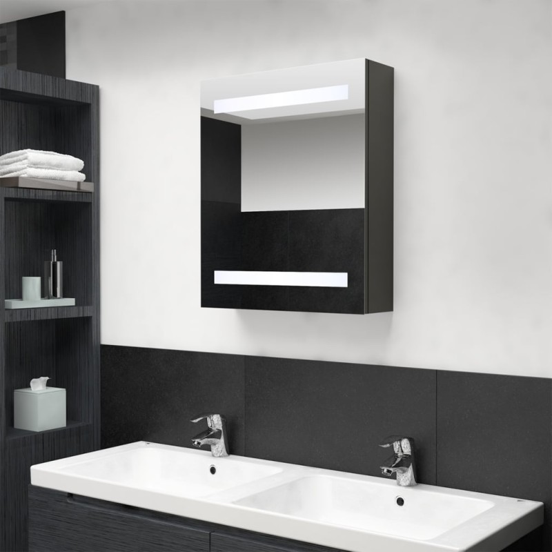 vidaXL LED-Bad-Spiegelschrank Anthrazit 50x14x60 cm vidaXL LED-Bad-Spiegelschrank Anthrazit 50x14x60 cm