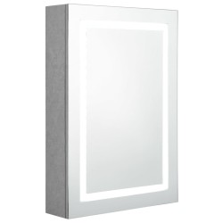 vidaXL LED-Bad-Spiegelschrank Betongrau 50x13x70 cm