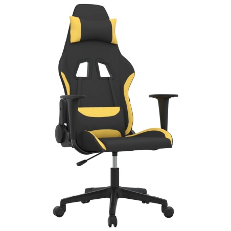Gaming-Stuhl mit Massagefunktion Schwarz und Gelb Stoff