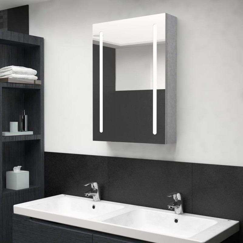 vidaXL LED-Spiegelschrank fürs Bad Betongrau 50x13x70 cm vidaXL LED-Spiegelschrank fürs Bad Betongrau 50x13x70 cm