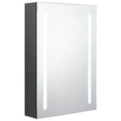 vidaXL LED-Bad-Spiegelschrank Grau 50x13x70 cm