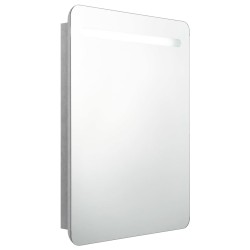 vidaXL LED-Bad-Spiegelschrank Betongrau 60x11x80 cm