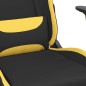 Gaming-Stuhl mit Massagefunktion Schwarz und Gelb Stoff Gaming-Stuhl mit Massagefunktion Schwarz und Gelb Stoff