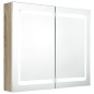 vidaXL LED-Spiegelschrank fürs Bad Weiß und Eichen-Optik 80x12x68 cm vidaXL LED-Spiegelschrank fürs Bad Weiß und Eichen-Optik 80x12x68 cm