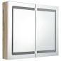 vidaXL LED-Spiegelschrank fürs Bad Weiß und Eichen-Optik 80x12x68 cm vidaXL LED-Spiegelschrank fürs Bad Weiß und Eichen-Optik 80x12x68 cm