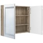 vidaXL LED-Spiegelschrank fürs Bad Weiß und Eichen-Optik 80x12x68 cm vidaXL LED-Spiegelschrank fürs Bad Weiß und Eichen-Optik 80x12x68 cm