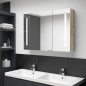 vidaXL LED-Bad-Spiegelschrank 89x14x62 cm Eichen-Optik vidaXL LED-Bad-Spiegelschrank 89x14x62 cm Eichen-Optik
