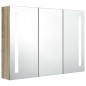 vidaXL LED-Bad-Spiegelschrank 89x14x62 cm Eichen-Optik vidaXL LED-Bad-Spiegelschrank 89x14x62 cm Eichen-Optik