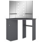 vidaXL Eck-Schminktisch mit LED Grau 111x54x141,5 cm vidaXL Eck-Schminktisch mit LED Grau 111x54x141,5 cm