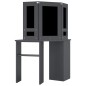 vidaXL Eck-Schminktisch mit LED Grau 111x54x141,5 cm vidaXL Eck-Schminktisch mit LED Grau 111x54x141,5 cm