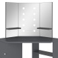 vidaXL Eck-Schminktisch mit LED Grau 111x54x141,5 cm vidaXL Eck-Schminktisch mit LED Grau 111x54x141,5 cm