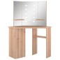 vidaXL Eck-Schminktisch mit LED Eichen-Optik 111x54x141,5 cm vidaXL Eck-Schminktisch mit LED Eichen-Optik 111x54x141,5 cm