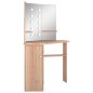 vidaXL Eck-Schminktisch mit LED Eichen-Optik 111x54x141,5 cm vidaXL Eck-Schminktisch mit LED Eichen-Optik 111x54x141,5 cm