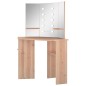 vidaXL Eck-Schminktisch mit LED Eichen-Optik 111x54x141,5 cm vidaXL Eck-Schminktisch mit LED Eichen-Optik 111x54x141,5 cm