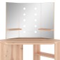 vidaXL Eck-Schminktisch mit LED Eichen-Optik 111x54x141,5 cm vidaXL Eck-Schminktisch mit LED Eichen-Optik 111x54x141,5 cm