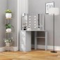 vidaXL Eck-Schminktisch mit LED Betongrau 111x54x141,5 cm vidaXL Eck-Schminktisch mit LED Betongrau 111x54x141,5 cm