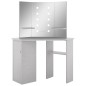 vidaXL Eck-Schminktisch mit LED Betongrau 111x54x141,5 cm vidaXL Eck-Schminktisch mit LED Betongrau 111x54x141,5 cm