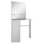 vidaXL Eck-Schminktisch mit LED Betongrau 111x54x141,5 cm vidaXL Eck-Schminktisch mit LED Betongrau 111x54x141,5 cm