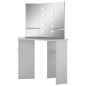 vidaXL Eck-Schminktisch mit LED Betongrau 111x54x141,5 cm vidaXL Eck-Schminktisch mit LED Betongrau 111x54x141,5 cm