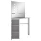 vidaXL Eck-Schminktisch mit LED Betongrau 111x54x141,5 cm vidaXL Eck-Schminktisch mit LED Betongrau 111x54x141,5 cm