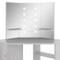 vidaXL Eck-Schminktisch mit LED Betongrau 111x54x141,5 cm vidaXL Eck-Schminktisch mit LED Betongrau 111x54x141,5 cm