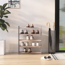 vidaXL Schuhregal Grau 65x24x81 cm Holzwerkstoff