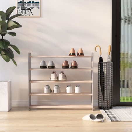 vidaXL Schuhregal Grau 90x24x81 cm Holzwerkstoff