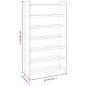 vidaXL Schuhregal Grau 65x24x117 cm Holzwerkstoff vidaXL Schuhregal Grau 65x24x117 cm Holzwerkstoff
