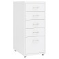 vidaXL Aktenschrank mit Rollen Weiß 28x41x69 cm Metall vidaXL Aktenschrank mit Rollen Weiß 28x41x69 cm Metall