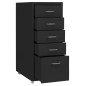 vidaXL Aktenschrank mit Rollen Schwarz 28x41x69 cm Metall vidaXL Aktenschrank mit Rollen Schwarz 28x41x69 cm Metall