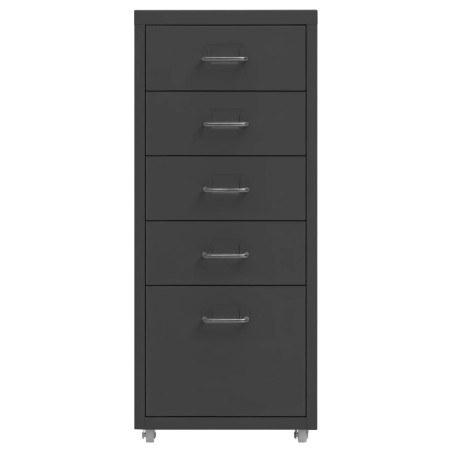 vidaXL Aktenschrank mit Rollen Anthrazit 28x41x69 cm Metall