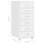 vidaXL Aktenschrank mit Rollen Weiß 28x41x69 cm Metall vidaXL Aktenschrank mit Rollen Weiß 28x41x69 cm Metall
