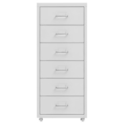 vidaXL Aktenschrank mit Rollen Grau 28x41x69 cm Metall
