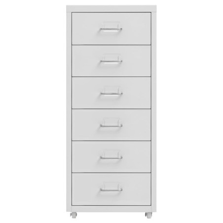 vidaXL Aktenschrank mit Rollen Grau 28x41x69 cm Metall