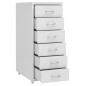 vidaXL Aktenschrank mit Rollen Grau 28x41x69 cm Metall vidaXL Aktenschrank mit Rollen Grau 28x41x69 cm Metall