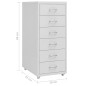 vidaXL Aktenschrank mit Rollen Grau 28x41x69 cm Metall vidaXL Aktenschrank mit Rollen Grau 28x41x69 cm Metall