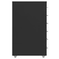 vidaXL Aktenschrank mit Rollen Schwarz 28x41x69 cm Metall vidaXL Aktenschrank mit Rollen Schwarz 28x41x69 cm Metall
