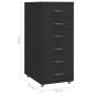 vidaXL Aktenschrank mit Rollen Schwarz 28x41x69 cm Metall vidaXL Aktenschrank mit Rollen Schwarz 28x41x69 cm Metall