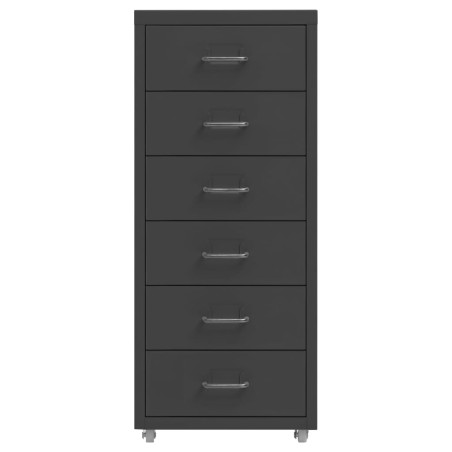 vidaXL Aktenschrank mit Rollen Anthrazit 28x41x69 cm Metall