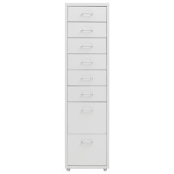 vidaXL Aktenschrank mit Rollen Grau 28x41x109 cm Metall