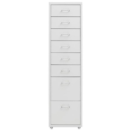 vidaXL Aktenschrank mit Rollen Grau 28x41x109 cm Metall