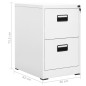 vidaXL Aktenschrank Weiß 46x62x72,5 cm Stahl vidaXL Aktenschrank Weiß 46x62x72,5 cm Stahl