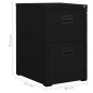 vidaXL Aktenschrank Schwarz 46x62x72,5 cm Stahl vidaXL Aktenschrank Schwarz 46x62x72,5 cm Stahl