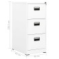 vidaXL Aktenschrank Weiß 46x62x102,5 cm Stahl vidaXL Aktenschrank Weiß 46x62x102,5 cm Stahl