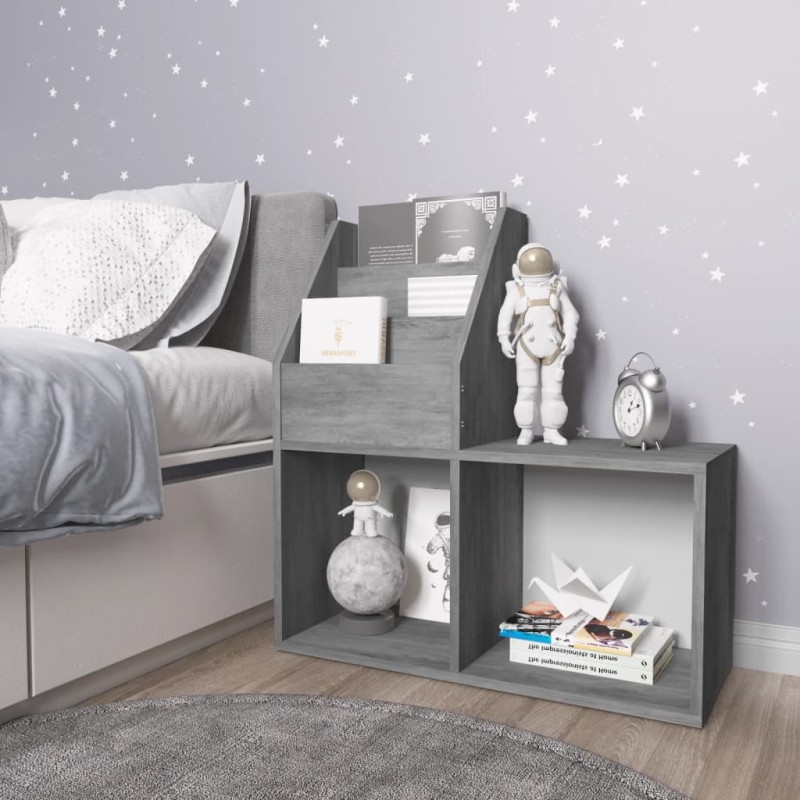 vidaXL Kinder-Bücherregal Betongrau 71x30x78,5 cm Holzwerkstoff vidaXL Kinder-Bücherregal Betongrau 71x30x78,5 cm Holzwerkstoff