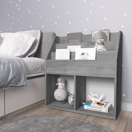 vidaXL Kinder-Bücherregal Betongrau 71x30x78,5 cm Holzwerkstoff