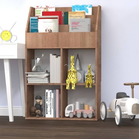 vidaXL Kinder-Bücherregal Sonoma-Eiche 71x30x114 cm Spanplatte