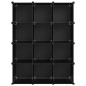 vidaXL Regalsystem mit 12 Würfeln Schwarz PP vidaXL Regalsystem mit 12 Würfeln Schwarz PP