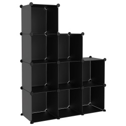 vidaXL Regalsystem mit 9 Würfeln Schwarz PP